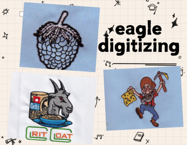 diseño de bordado en diferentes tamaños